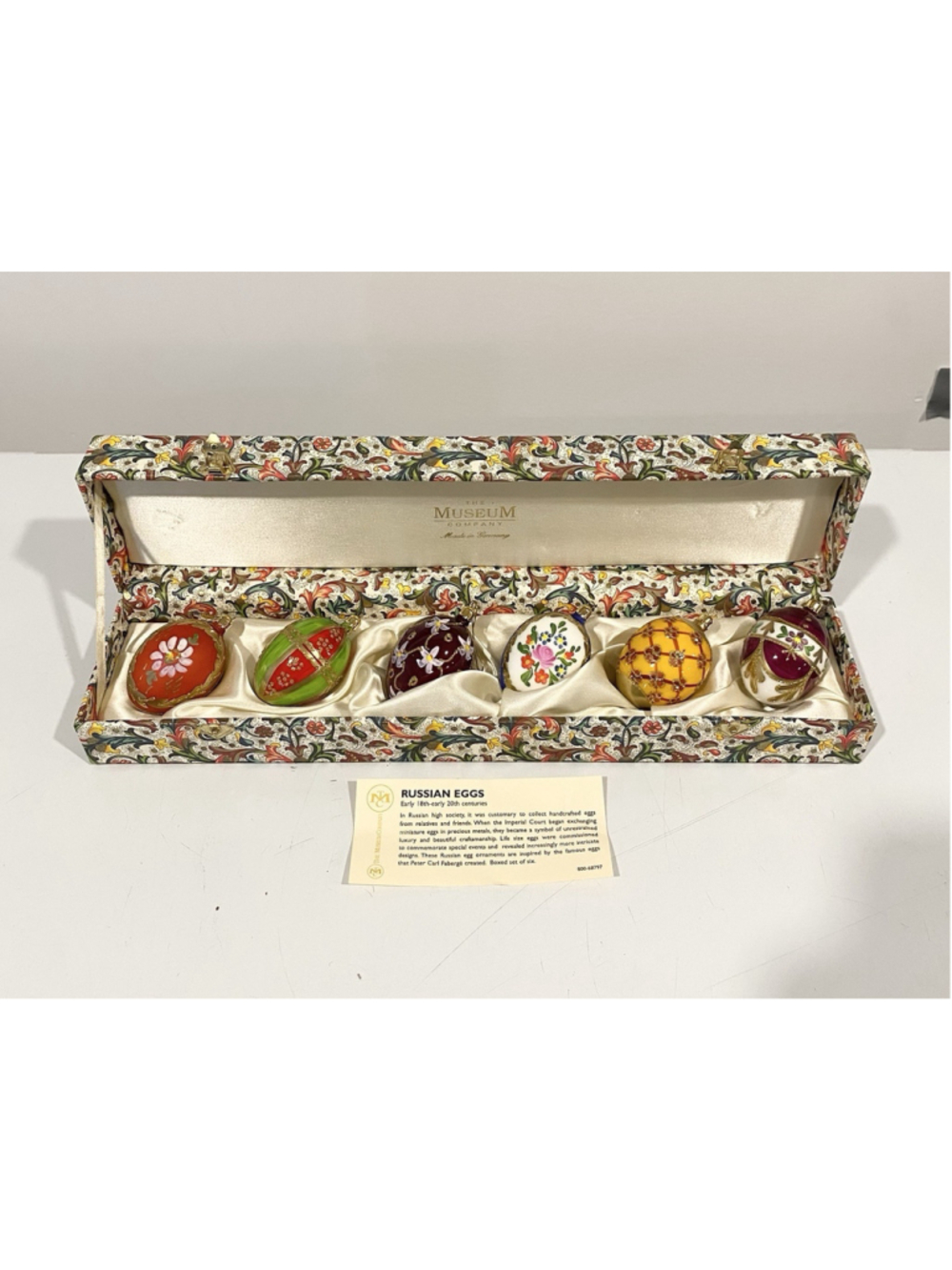 The Museum Company Russian Egg Ornaments Set 6 Faberge Inspired Germany Boxed